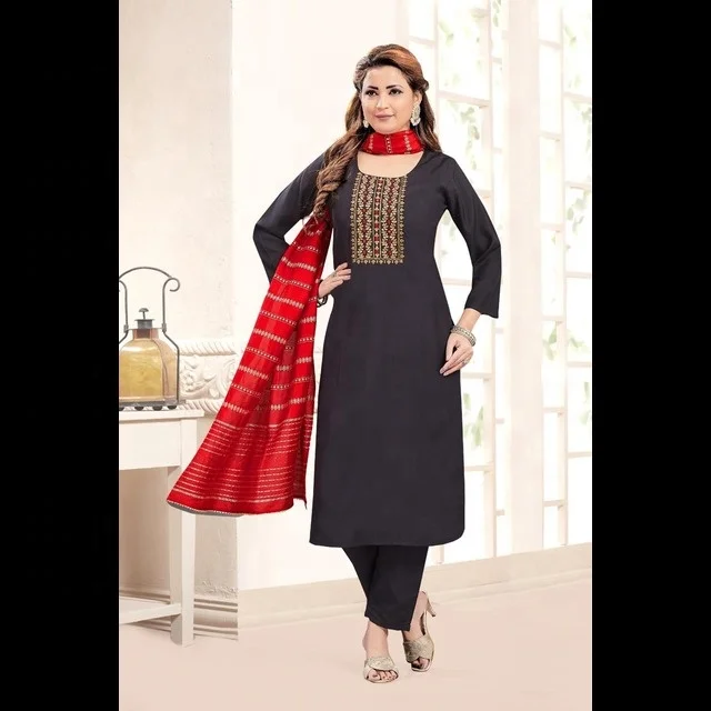 Hand embroidered simple Classic and Elegant Indian and Pakistani style Suit for Women