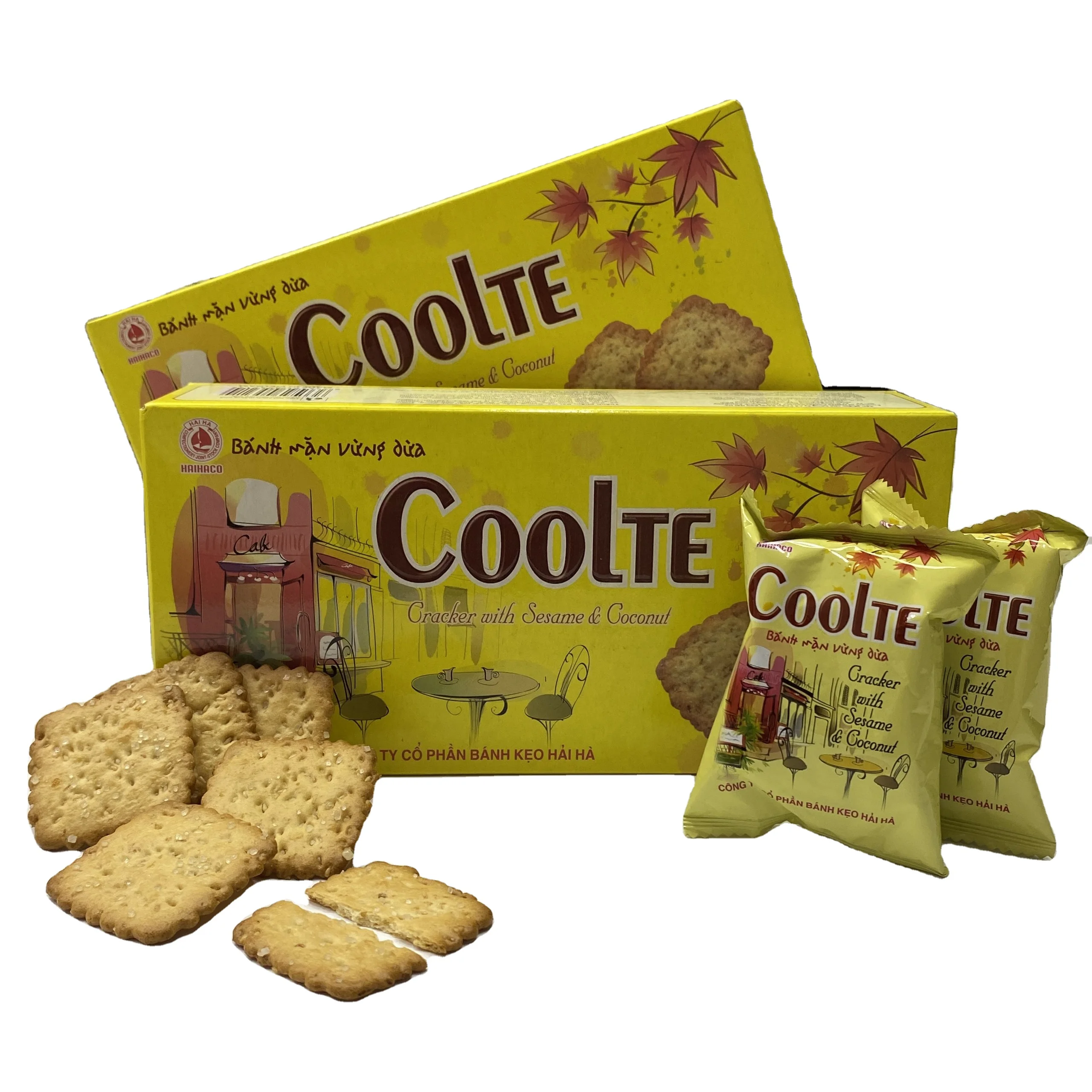 Wholesale Healthy cracker with sesam and coconut COOLTE Brand Hahal certificate from HaiHaCo since 1960