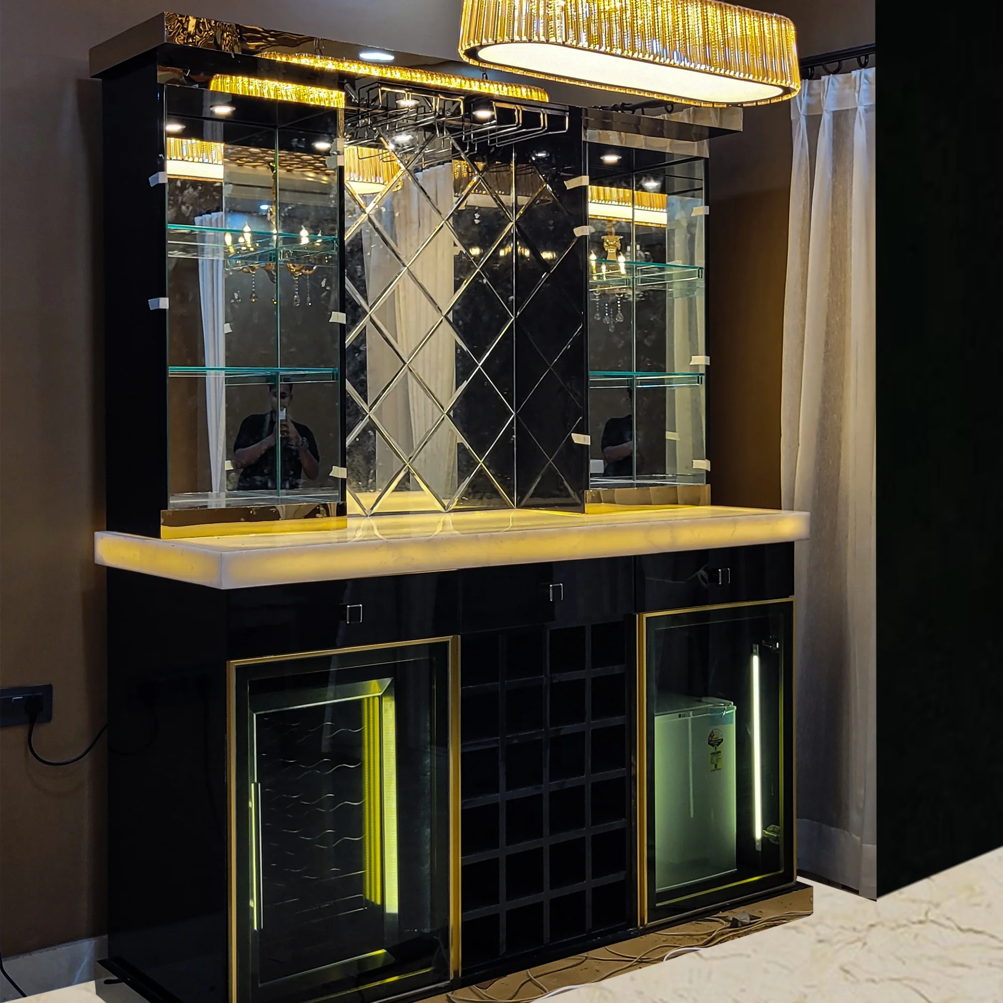 Modern Luxury Custom Bar Cabinets Customized Bar Cabinet Selling In Best Quality Fully Customisable Heavy Wood Dining Room Table