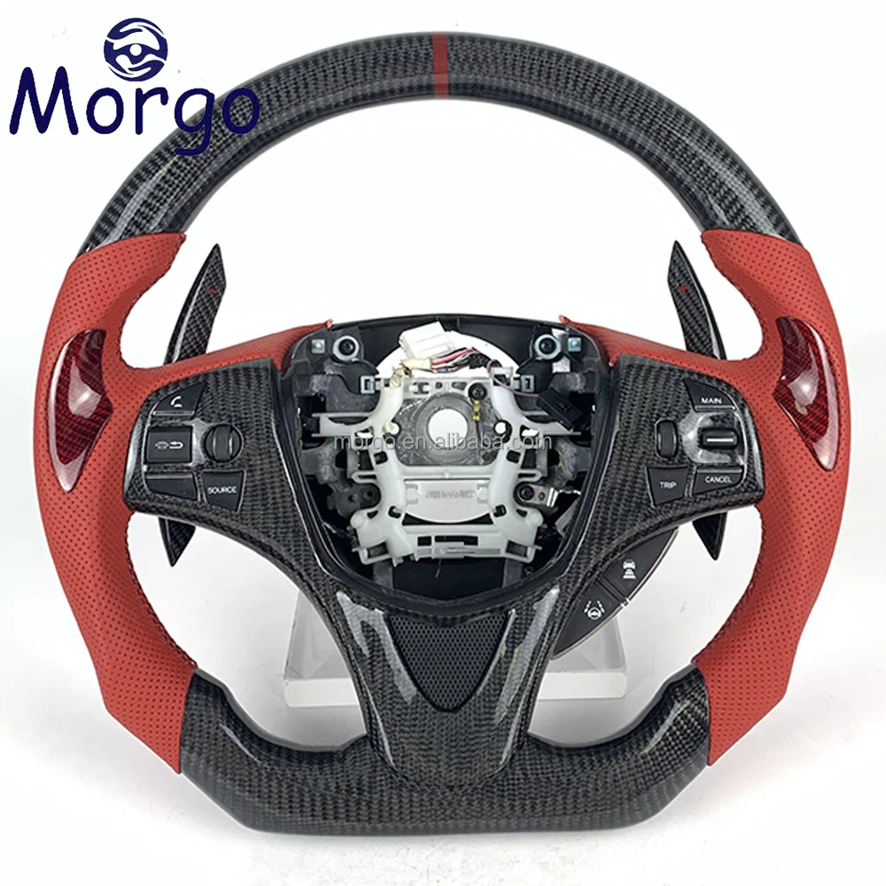 Car interior accessories for Acura 2012-2018 Customized carbon fiber steering wheel with Perforated leather for Honda