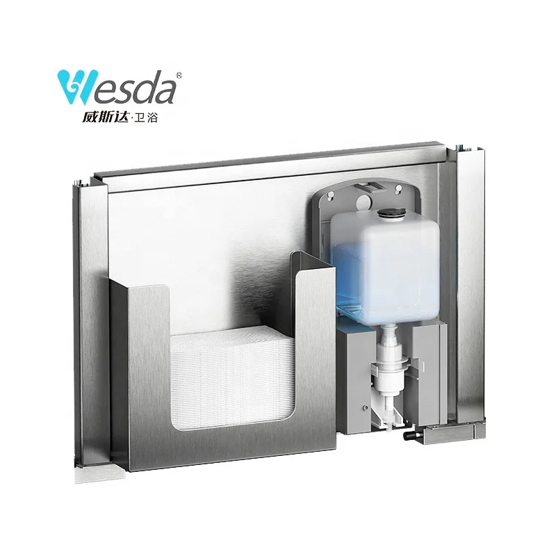 WESDA Commercial Behind Mirror Recessed Wall Mounted Hand Foam Soap Dispenser Smart Touchless Sensor Automatic Soap Dispenser