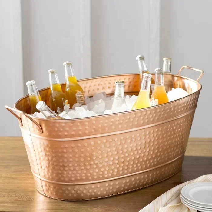  Медная емкость для напитков ведро льда металлическая Ванна шампанского охладитель вина корзина домашнего бара