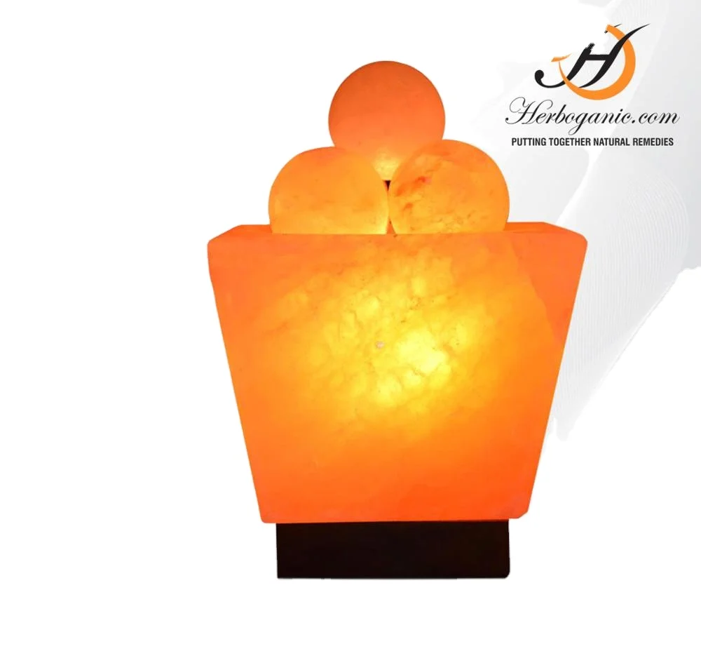 premium quality Himalayan Pink Salt Cube Shape Fire Bowl Salt Lamp OEM ODM customization logo