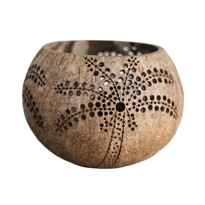 Home Lighting Decoration Natural Bowl Factory Direct Wholesale Competitive Price Coconut Tealight Holder Bowl Hathai Lacquer