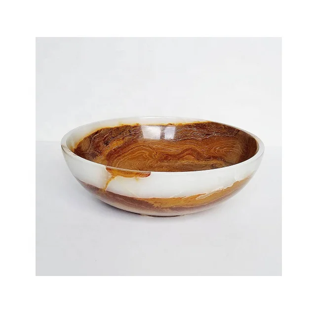 Modern Brown Color Onyx Bowl Vessel For Kitchen Use