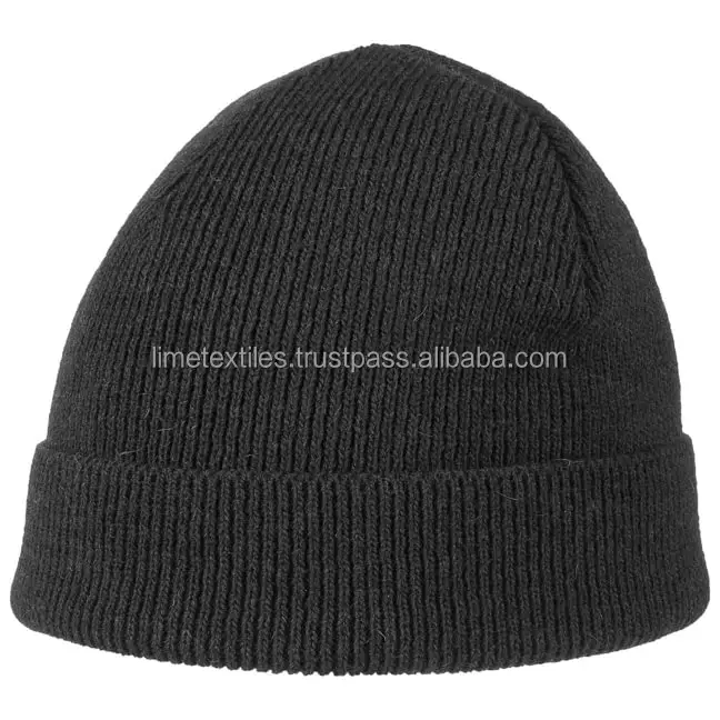 Wholesale 100% Acrylic Winter Hats Custom Jacquard Knitted Beanie Hat / custom leather patch beanies with custom label