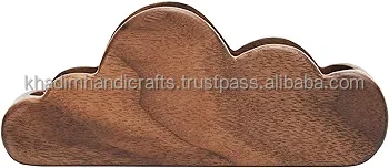 Natural acacia wood unique shape and design card holder of acacia wood with best quality and inlay