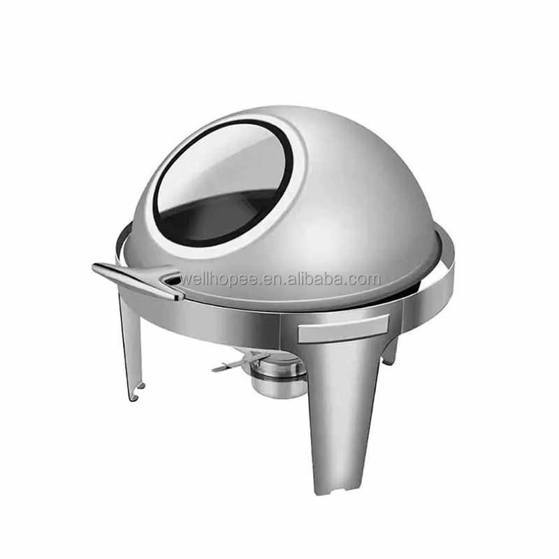 kitchen supplies new arrival decoration 6L round wholesale chafing dishes with Visual lid