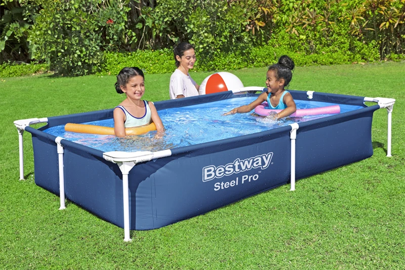 Bestway сталь Pro 56401 Piscina синий прямоугольный наземный бассейн сад ПВХ