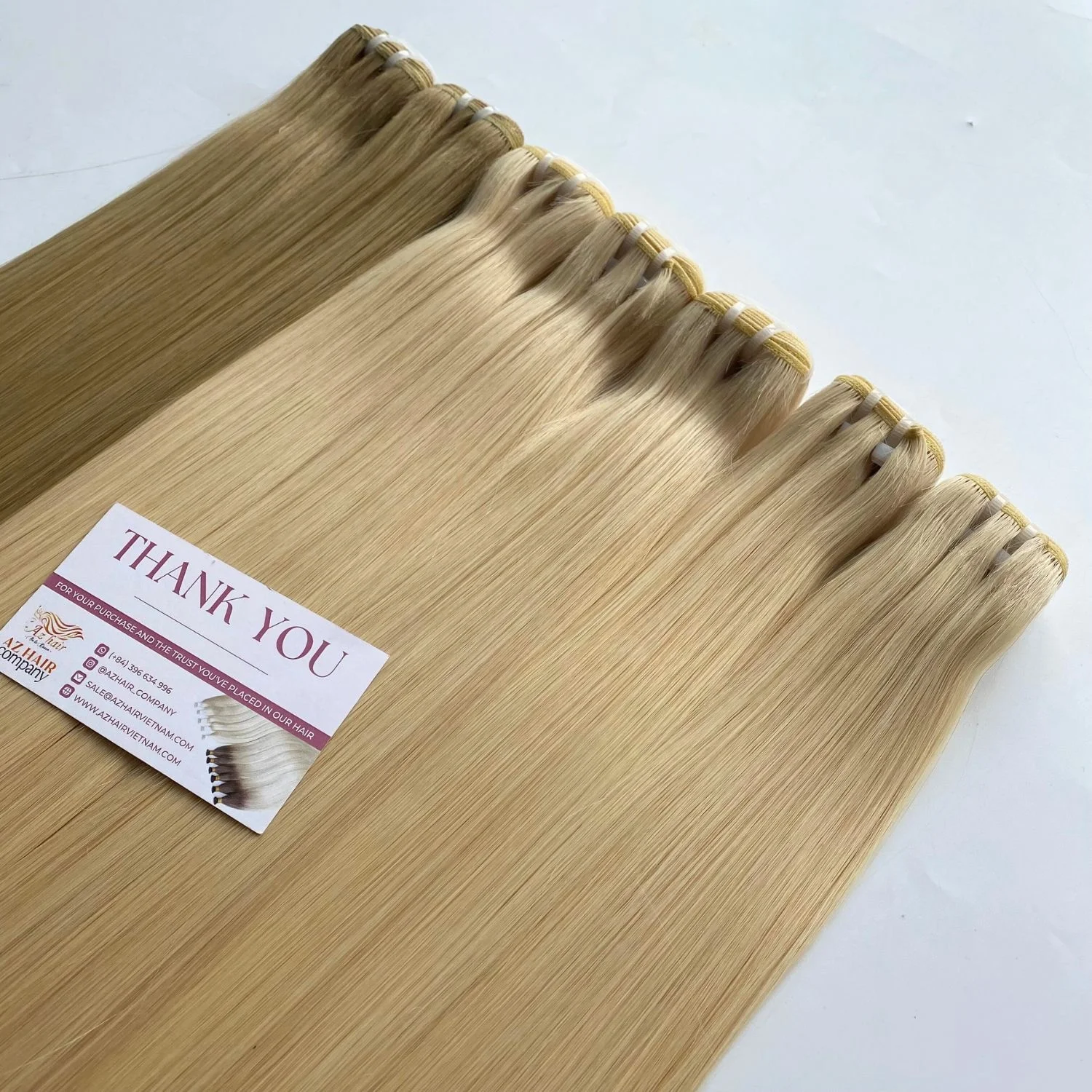Unprocessed Raw Vietnamese Human Hair Extensions Machine Weft Straight Double Drawn Hair Of Luxury Hair