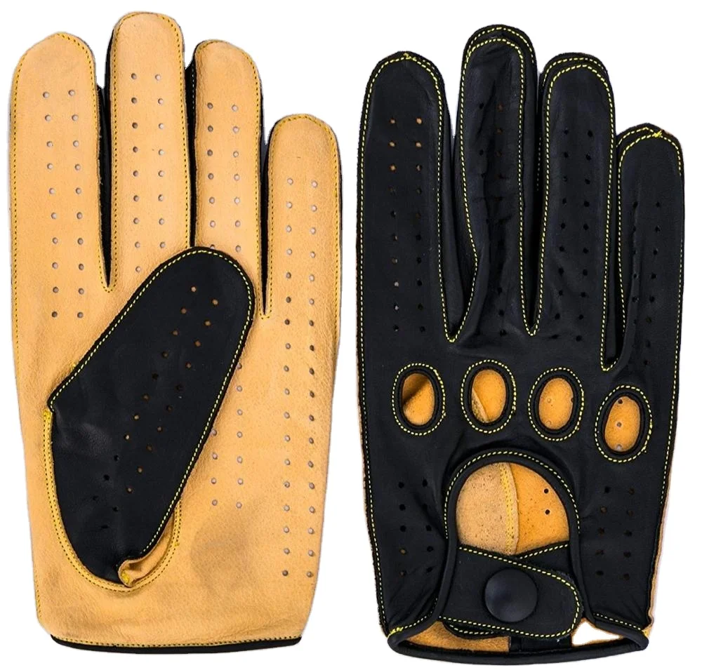 Pure leather Safety Goatskin biker gloves with extra finger protection racing gloves motorbike jackets and gloves