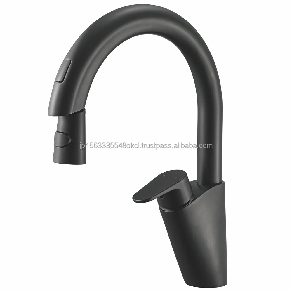 Single-Hole Deck Mounted Kitchen Faucet Silver Sensor Pull-Out Auto Water Mixing Valve Contactless Touchless Battery Operated