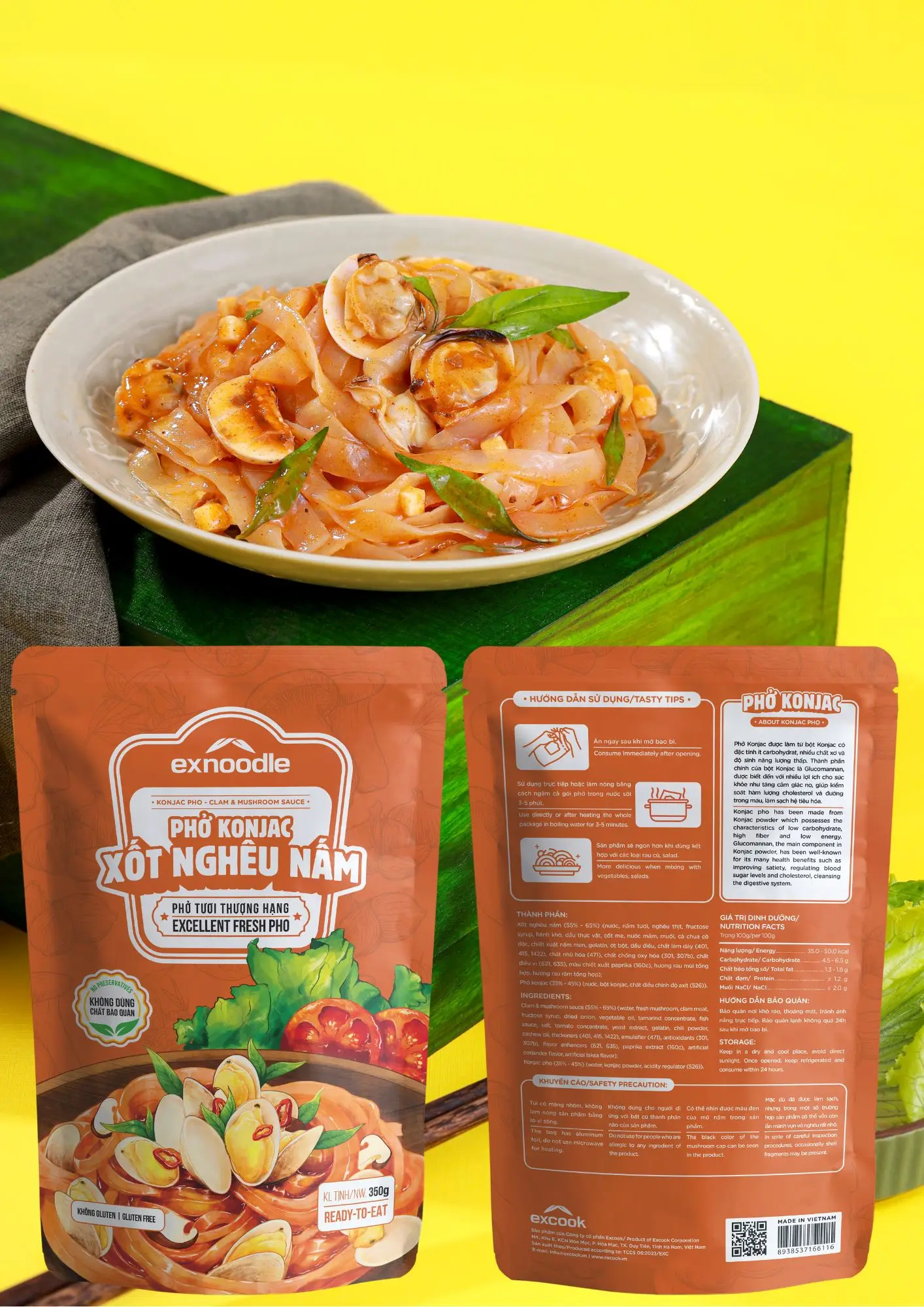 Vietnamese Flavor Seasoning  Konjac Pho - Clam & Mushroom Sauce Ready-to-eat  For Yummy Meal High Quality
