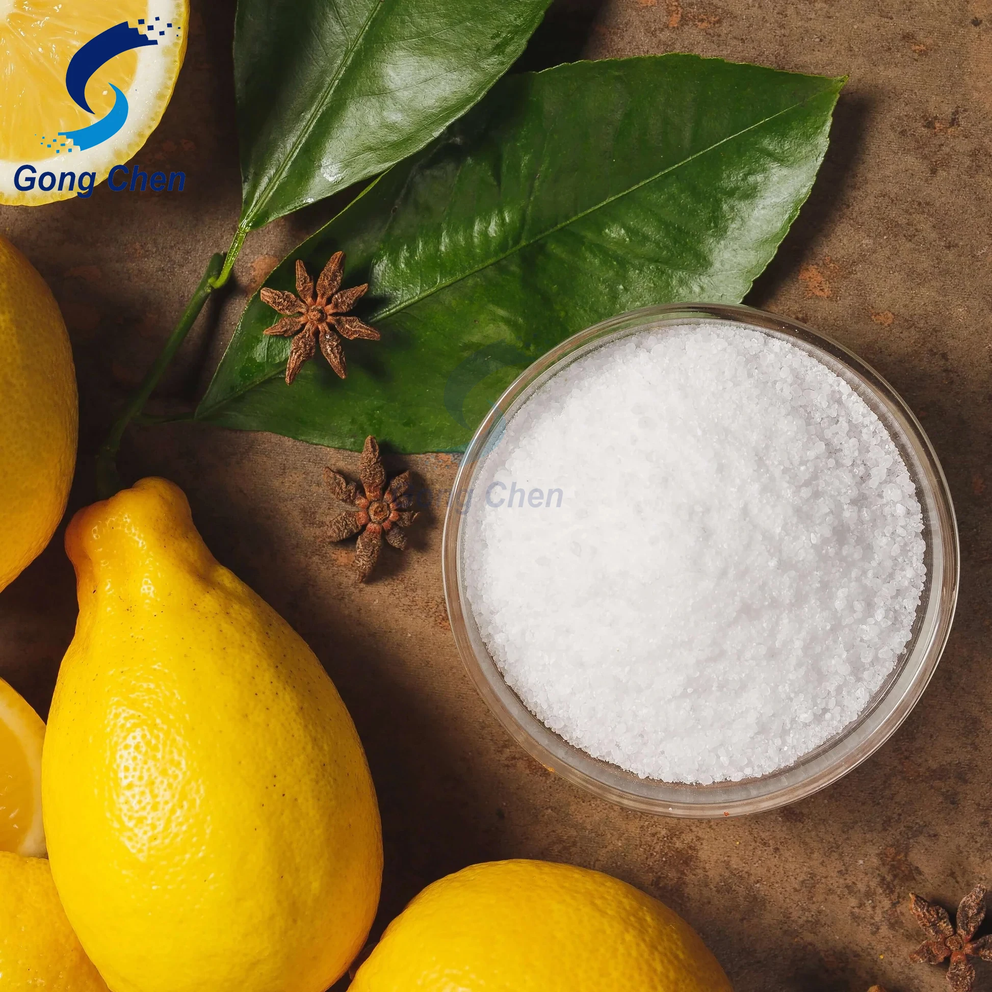 Лимонная кислота безводная Ухань Гончэн пищевая стабилизаторы ароматизаторы 25 кг для пищевой промышленности и производства напитков CAS 77-92-9
