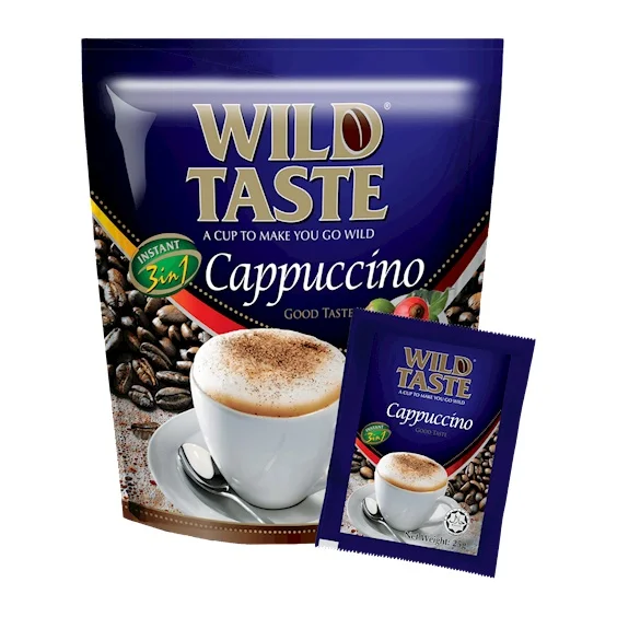 Wild Taste Premium Quality 3-in-1 Arabica Instant Coffee 100% Kopi Cappuccino Coffee (20 x 25gm Sachets)