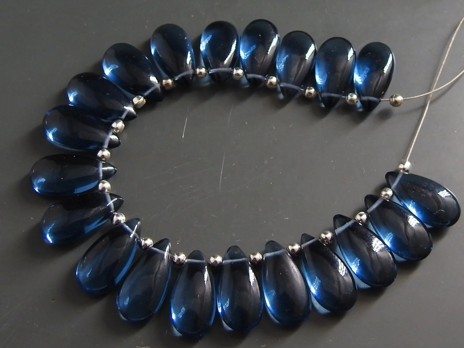 London Blue Hydro Quartz Smooth Teardrop,Loose Stone,Handmade,Earrings,For Making Jewelry,Wholesaler Supplies 15X7MM Pair