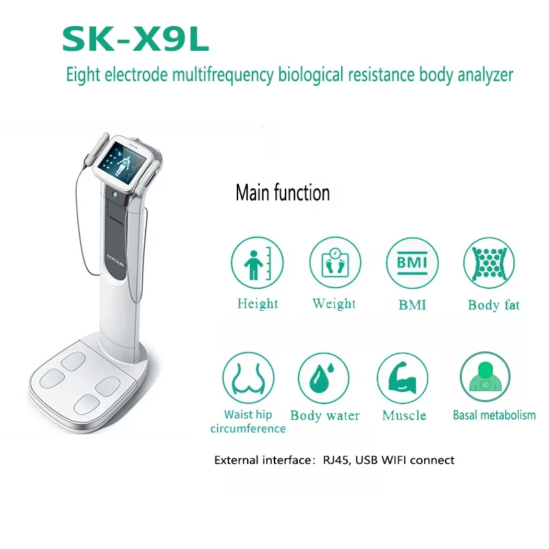 SONKA 8 Electrode Bio-Impedance System EMC Grade Mass Fat BMI 3D Body Composition Analyzer