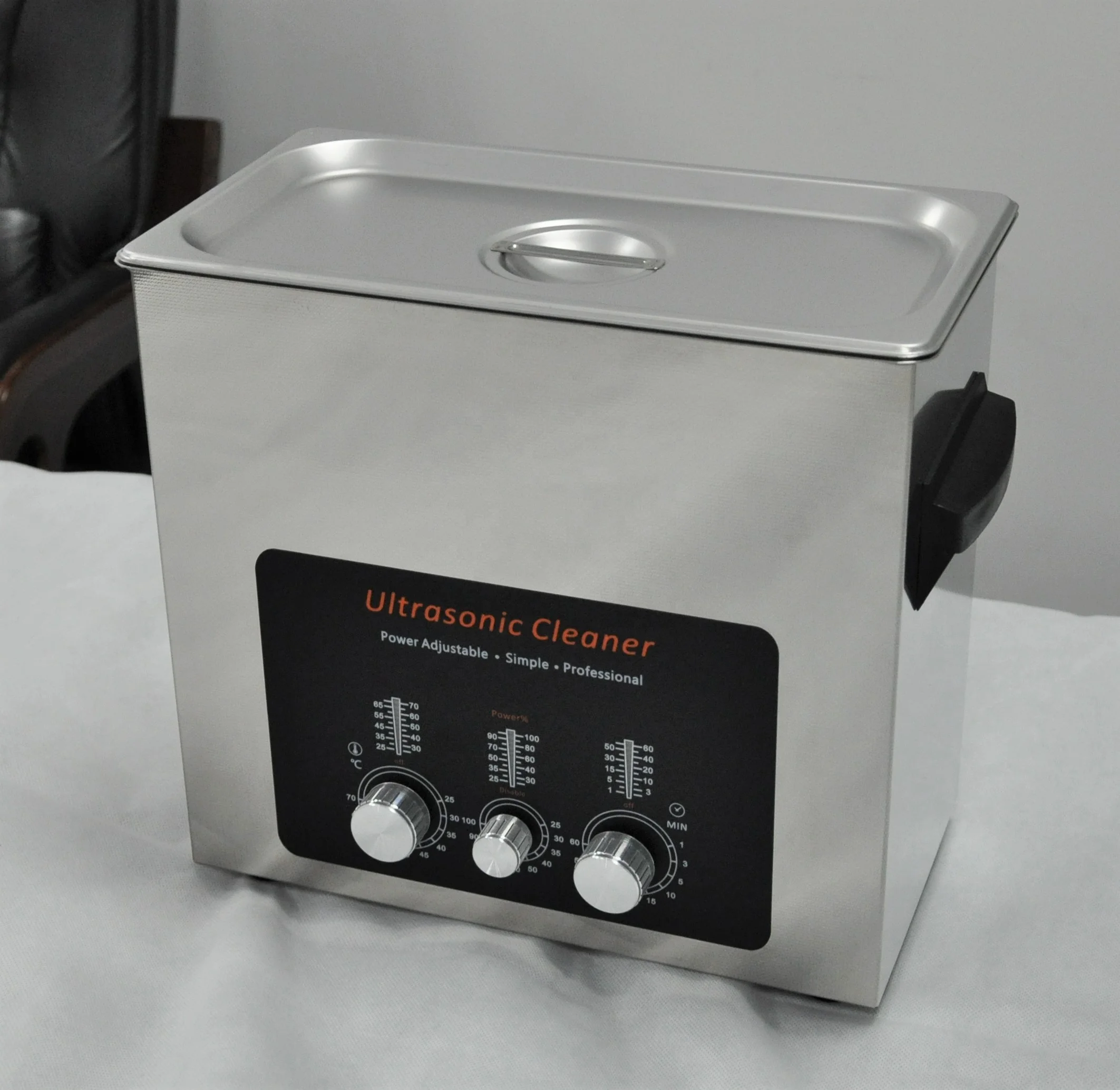 Power Adjustable LED display Manual control Heated SUS304 stainless steel tank robust quality desktop 6 liter Ultrasonic Cleaner