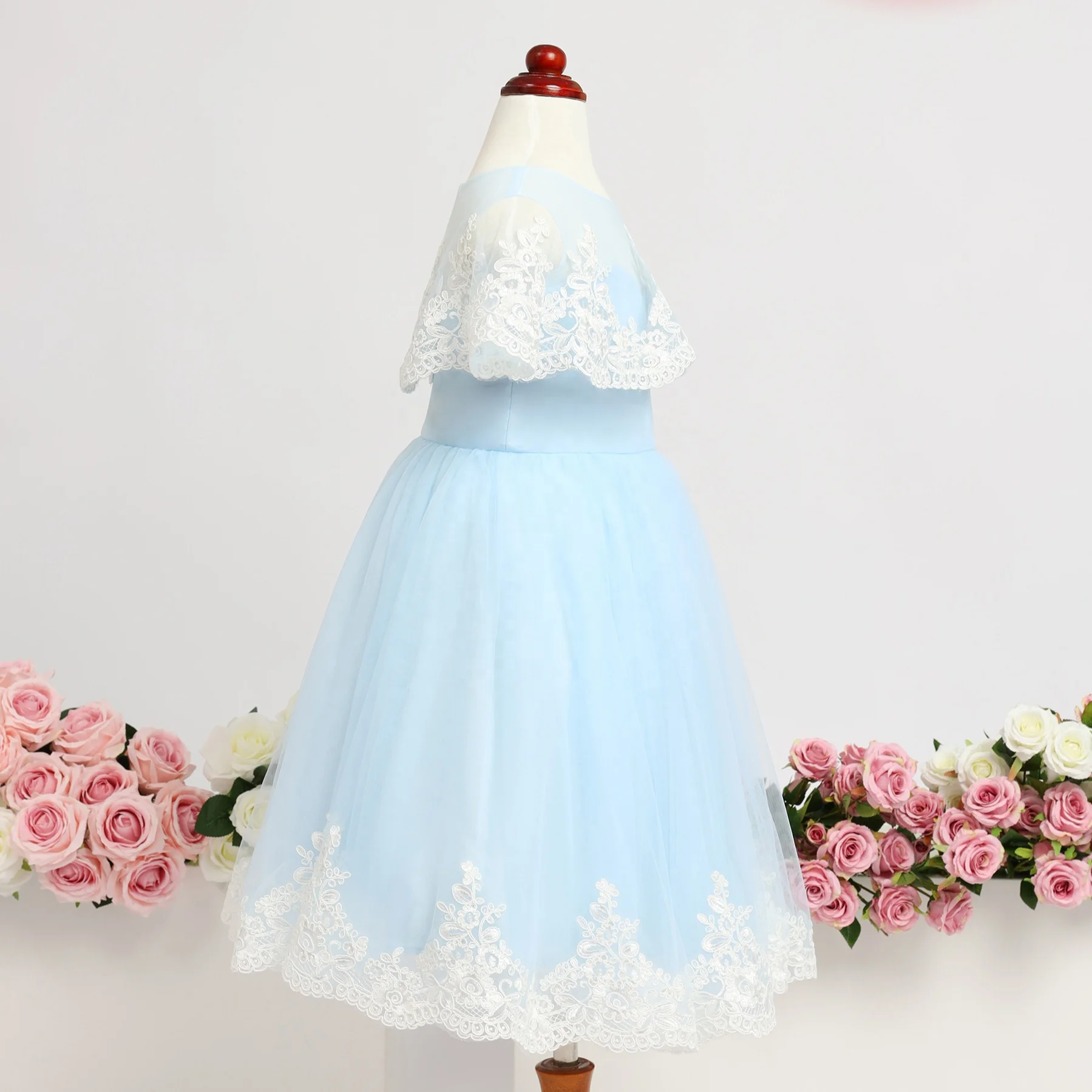  Ручной работы платье принцессы для маленьких От 1 до 12 лет Девушки бальное Королевский стиль малышей