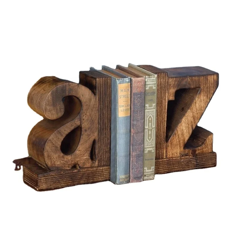 A to Z Bookend Decorative Bookend Book Stand Holder Organizer Handmade Products