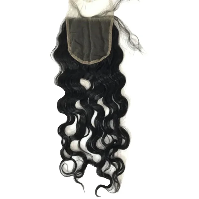 Natural Wave Closure Cheap Price 100% Human Virgin Hair HD Lace Transparent Lace No Genius Weft From Viet Nam