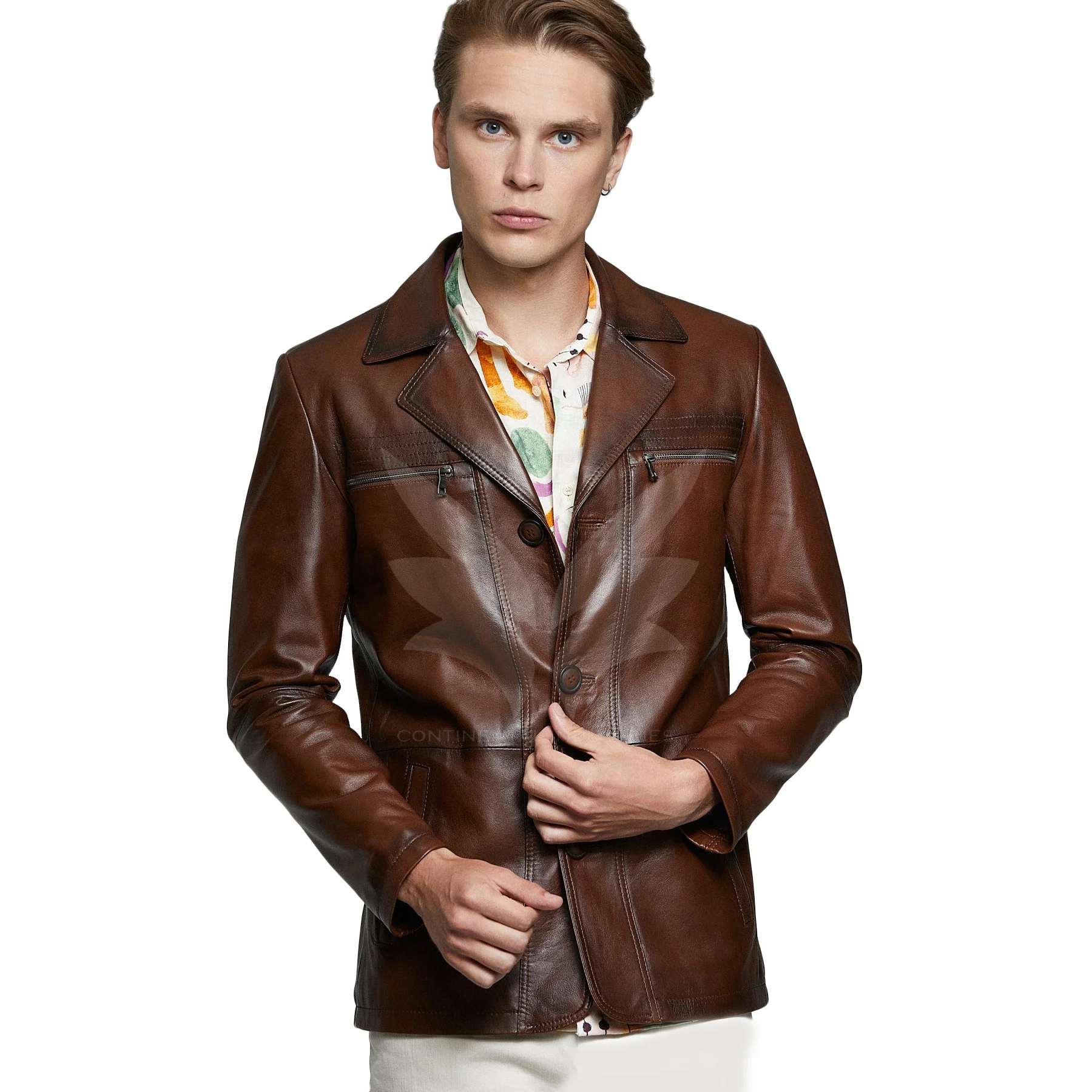 Классическая винтажная коричневая мужская кожаная куртка, модный дизайн, Классическая байкерская куртка для мальчиков, куртка из натуральной кожи, блейзер для мужчин