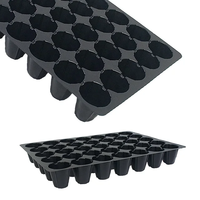 Diminutive cultivation PS Sprouter Black Durable Growing Seedling Trays  35/ 40/ 50/ 60/ 98/ 104 Cells for glasshouse STR-035-2