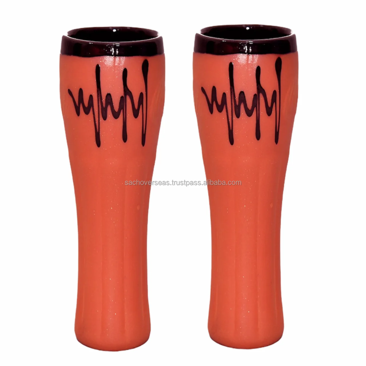Exclusive Indian Natural Glazed Clay Coco Cola Glass , Earthenware Terracotta Clay Glass Set of 2  ( 200 ML)