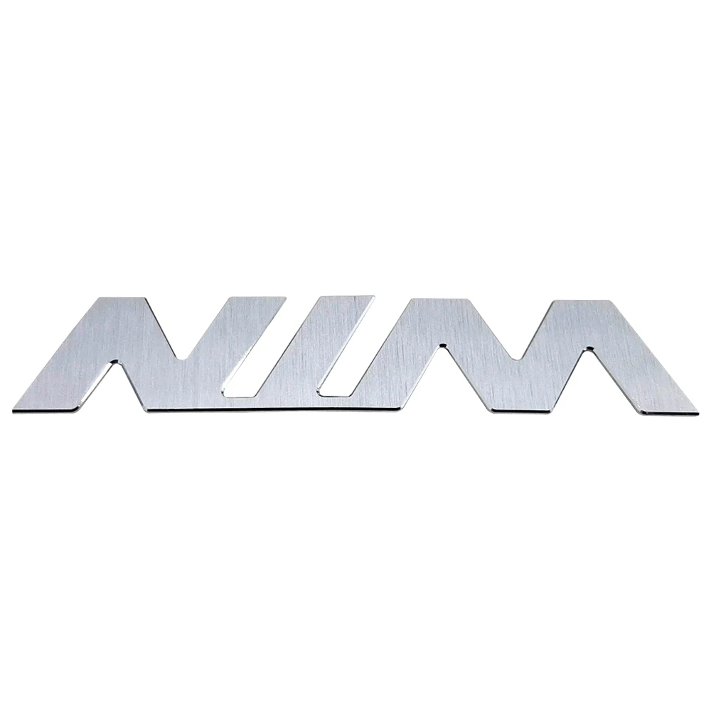 custom silver hair-line aluminum name plate glossy logo with foam tape adhesive