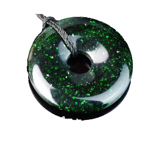 Top quality crystal Donuts Green goldstone stone donut natural stone crystal reiki gemstones healing donuts agate Wholesaler