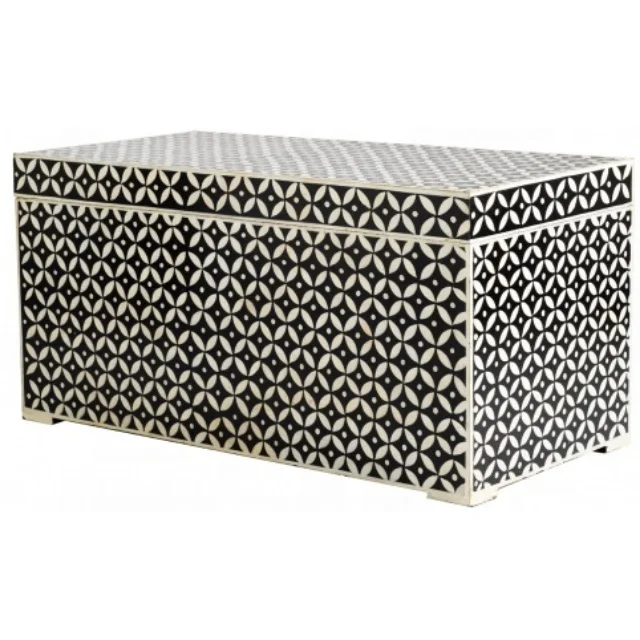 super Quality MDF Bone Inlay geometry pattern Serving storage box  for used export sell and shop