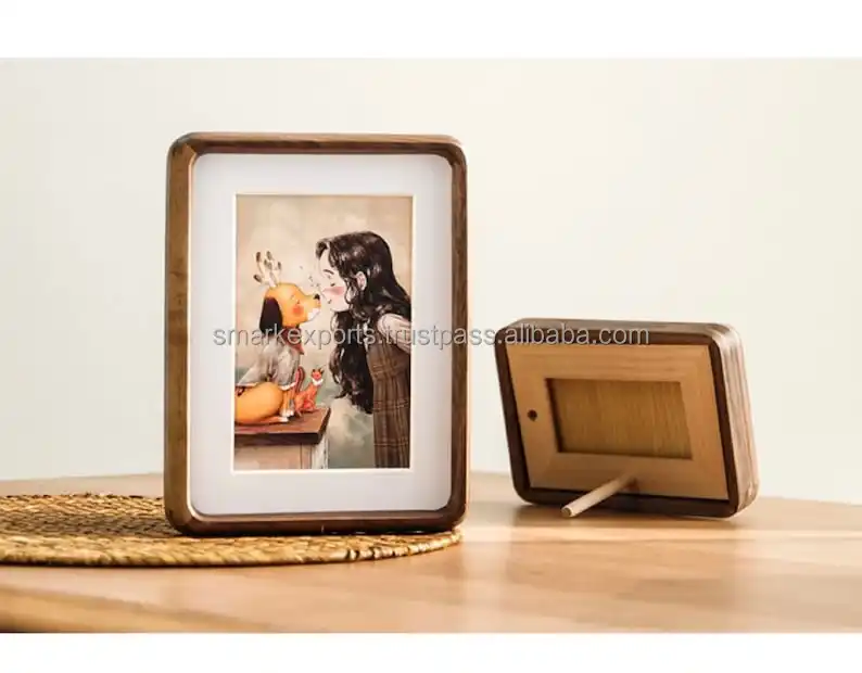 Solid Wood Photo Frame Rustic Walnut Picture Frame Size From 6' to 16' A4 A3 Hardwood Frame Anniversary Birthday Gift