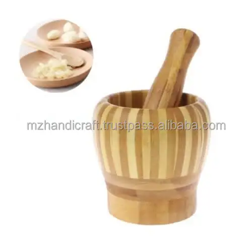New design White Granite Mortars And Pestles  Natural wooden  Mortars And Pestles