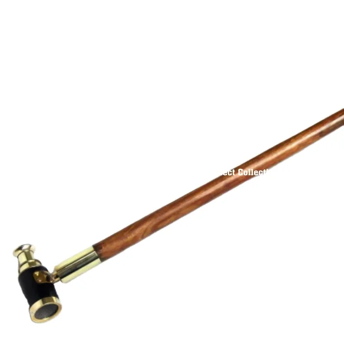 wooden carved walking stick elderly/High Quality Folding Dismantle Wooden Cane Walking Sticks Brass Handy smooth Grip Handle
