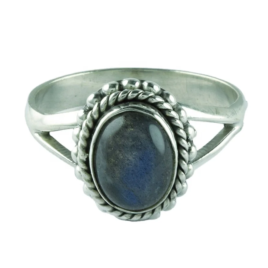 ethnic silver rings labradorite gemstone oval shaped stone wholesale rates traditional ring from india Grab this exciting deal