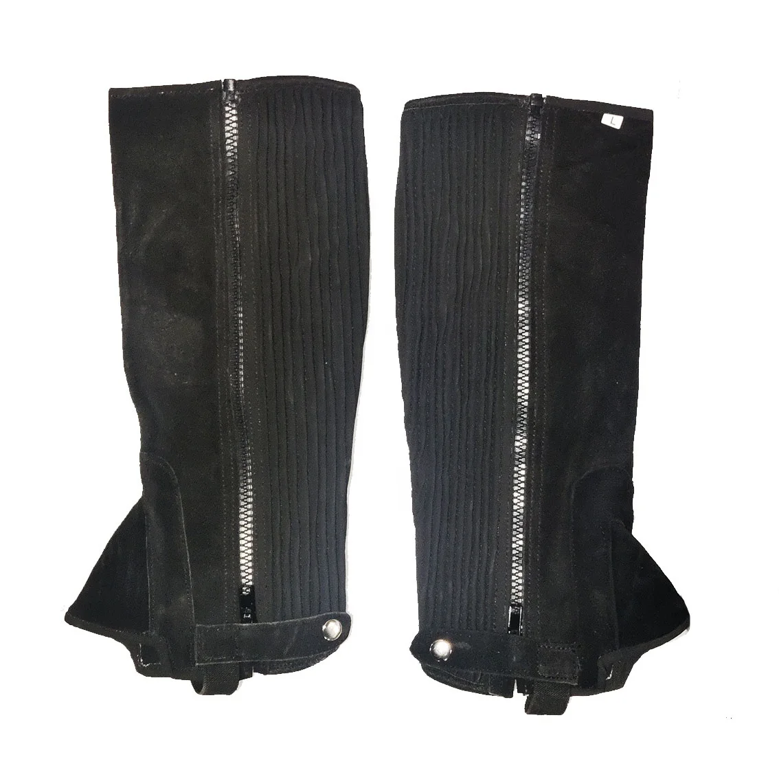 High Performance Suede Leather Half Chaps Custom Black Brown Horse Racing Riding Equipment Lightweight Accessories Wholesale