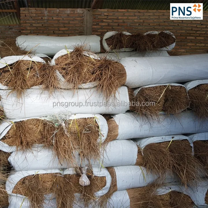 natural palm broom stick with strong bristles biodegradable sweeper for patios and yards from North Sumatra Indonesia