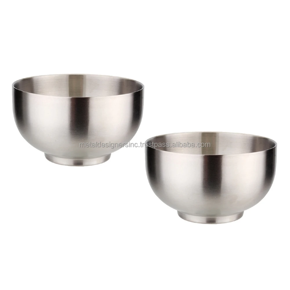 Stainless Steel Bowl Set With Insulated Double Walls For Metal Snacks tableware set