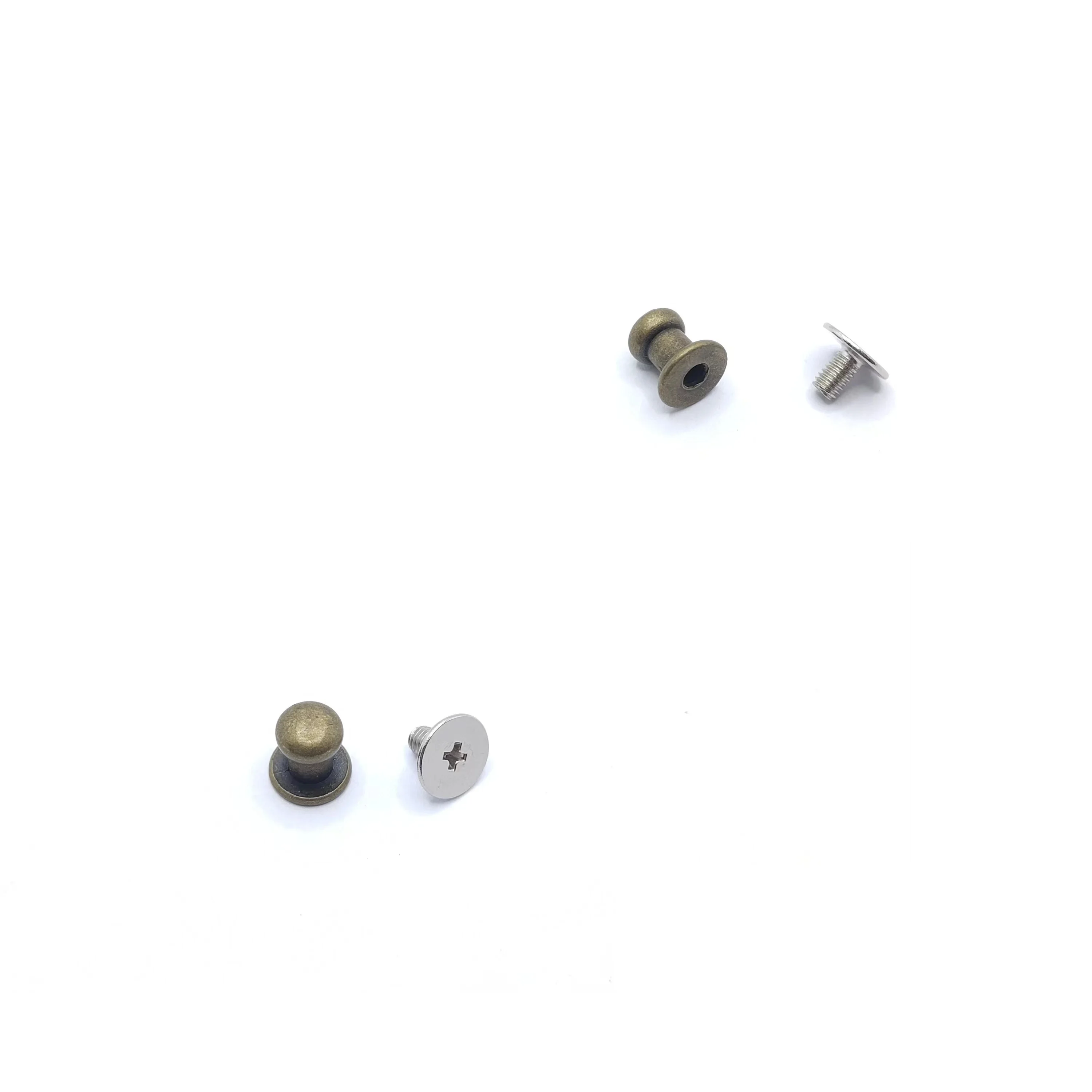 MING KEE METAL 6mm Zinc Alloy Metal Head Collar Stud for Leather Use of Thin or thick strap with Round Ball Metal Collar Studs