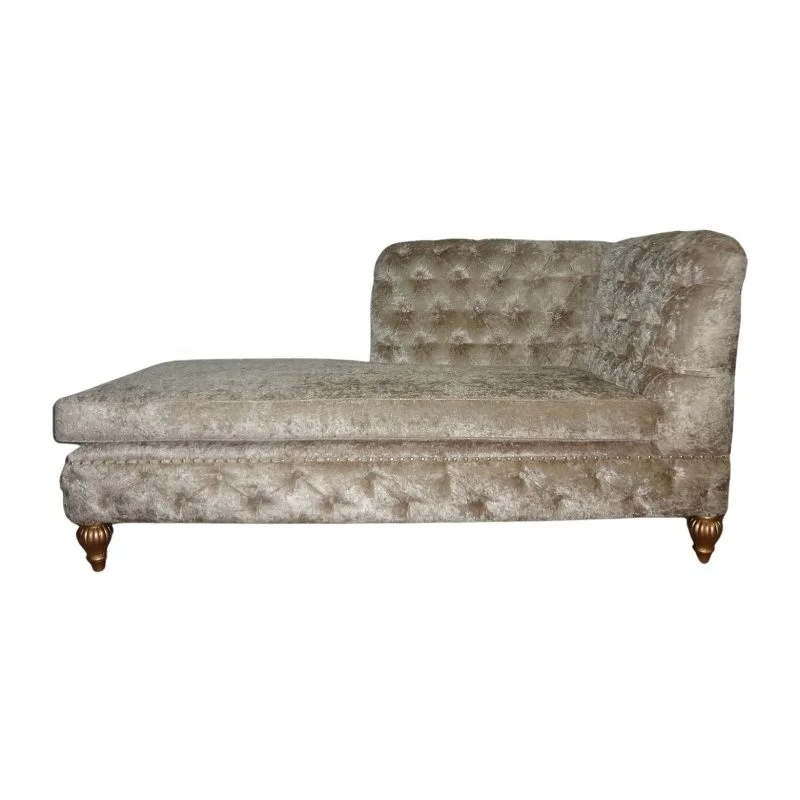 Современный Стеганный диван-кровать, мягкий шезлонг, гостиная, диван, кушетка с золотыми деревянными ножками для европейской домашней гостиничной мебели