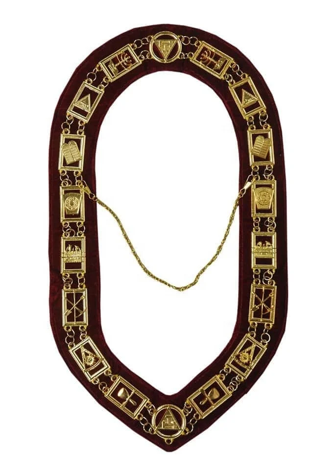 Masonic Regalia Scottish Rite 33rd Degree Chain Collar with purple velvet highest quality