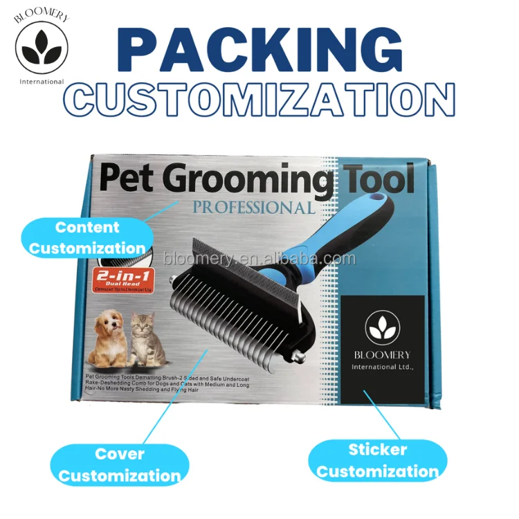 Professionally Create Your Own Brand Custom Pet Dematting Comb for Cats And Dog