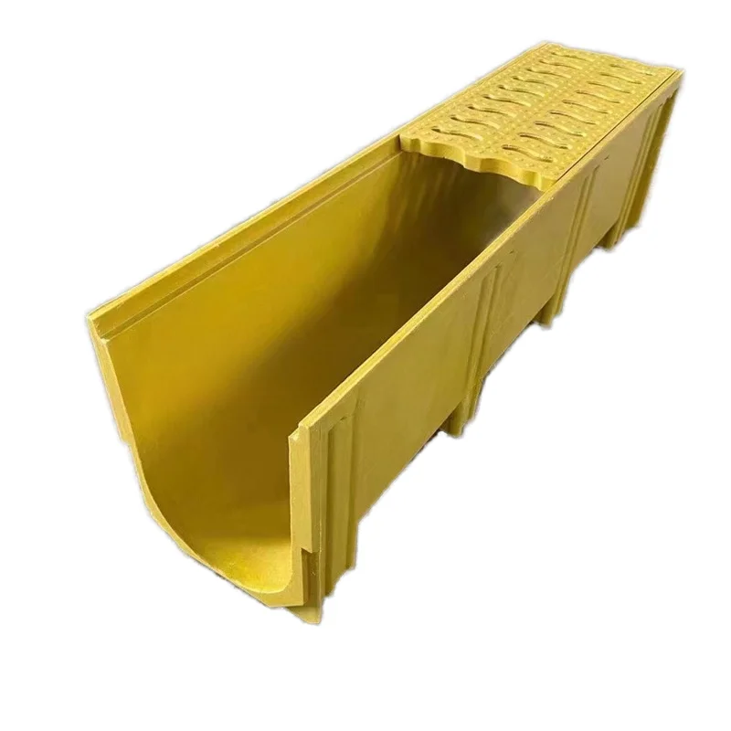 Ditch Drainage Channel, Resin Stainless Steel Cast Iron Grille Cover, Outdoor Resin Drainage Channel