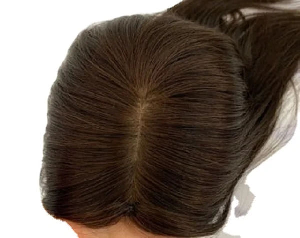High Quality Silk Base Human Hair Topper for Women - Comfortable Clip-in Toppers and Female Patch, Unprocessed Raw Indian Hair