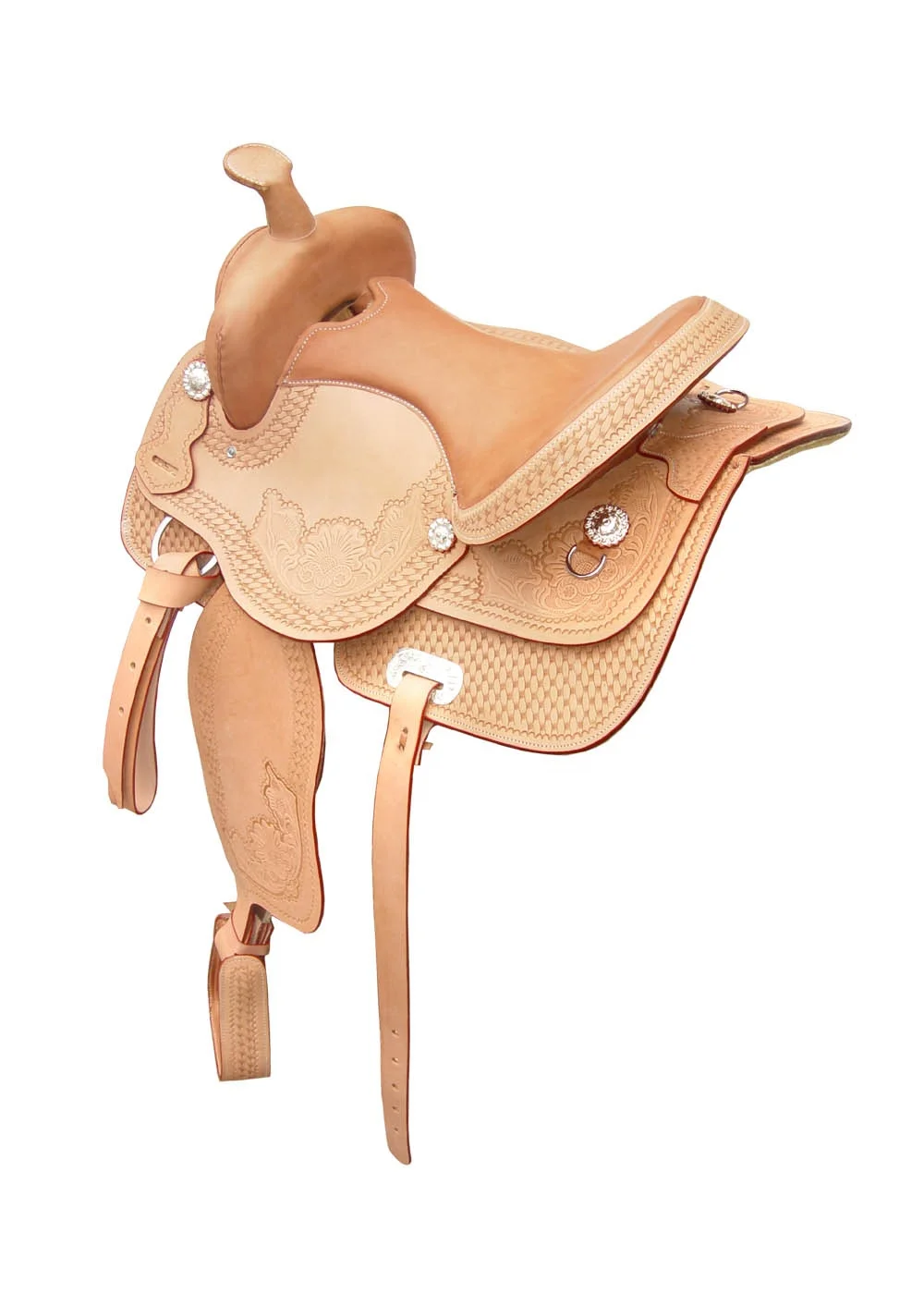 Heavy Duty Western Trail Pleasure Hand Tolling Premium Leather Beautiful Show Saddle with Tack Set in Wholesale Price