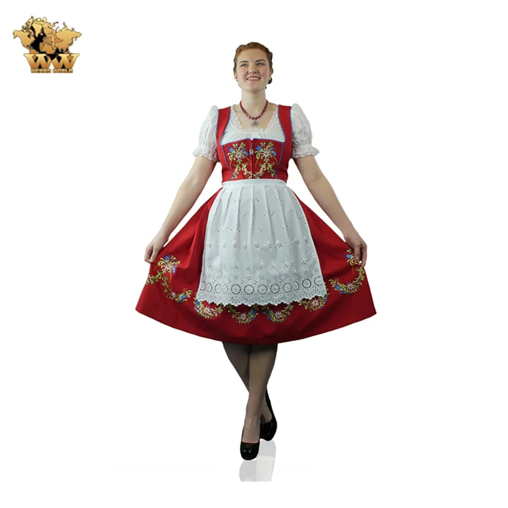 Most Popular Oktoberfest Costume Women German Dirndl Dresses Bavarian Role Play Maid Dress