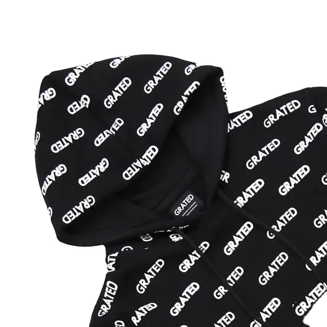 Streetwear Hip Hop Full Zip up Hoodies Custom Logo All Over Print Hoodie Heavyweight Cotton Full Face Zip up Hoodie Men Hoddies