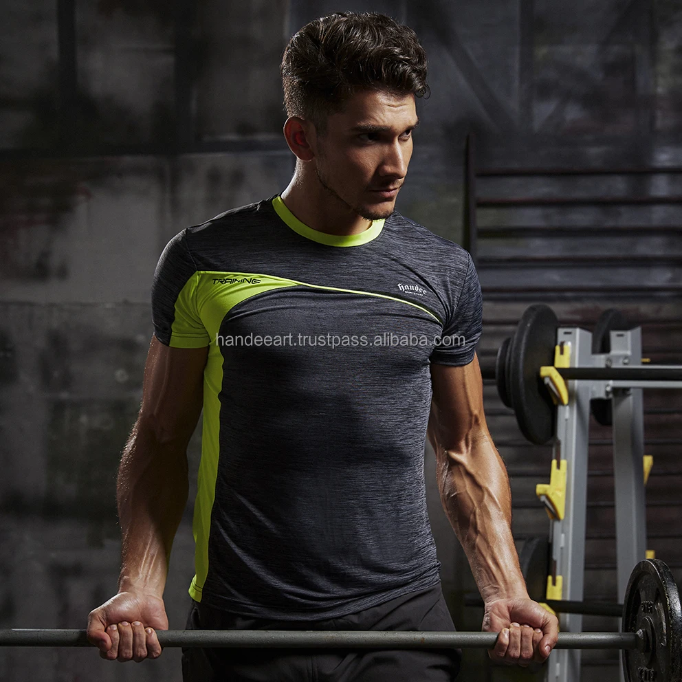 Wholesale Fitness Clothing Mens Sport Shirt Sport T-shirt Logo Quick Dry Fabric Gym Clothing With Custom Logo Active Wear