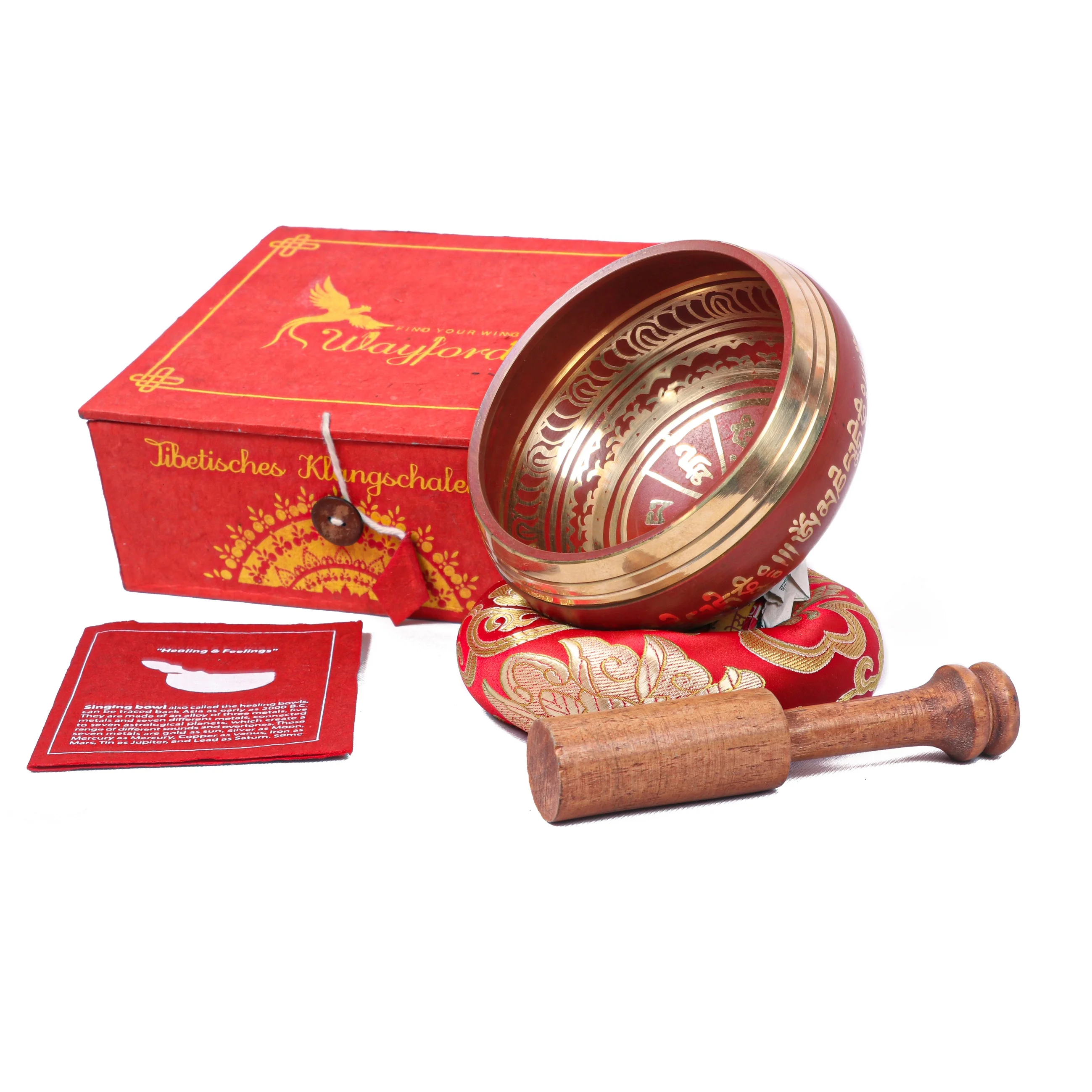 Colored Metal Brass Singing Bowl for Yoga Meditation Therapy & Souvenir Custom Print High Resonance Sound Mantra Carved