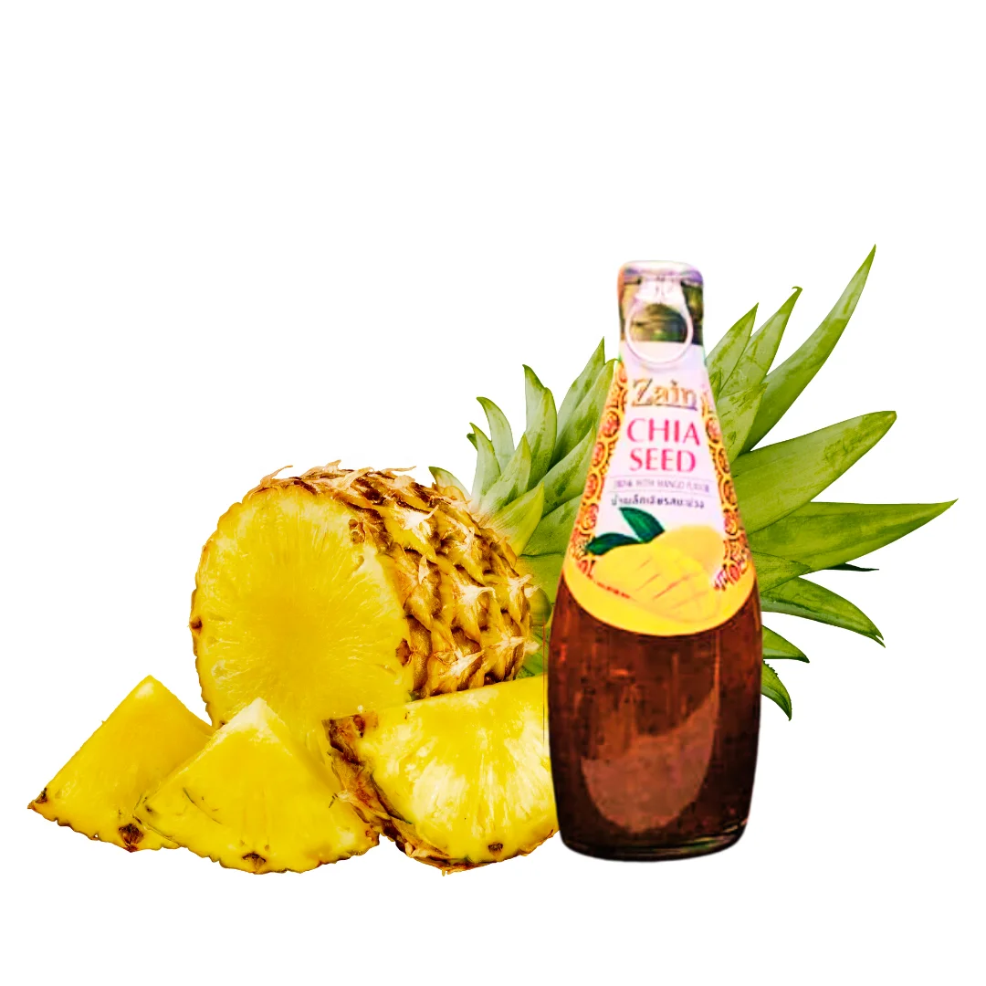 AjintaiZen Chia Seed Drinks Sterilized Pineapple Fruit Juice Flavored Box for Bulk Vegetable and Herbal Plant Extract filtered